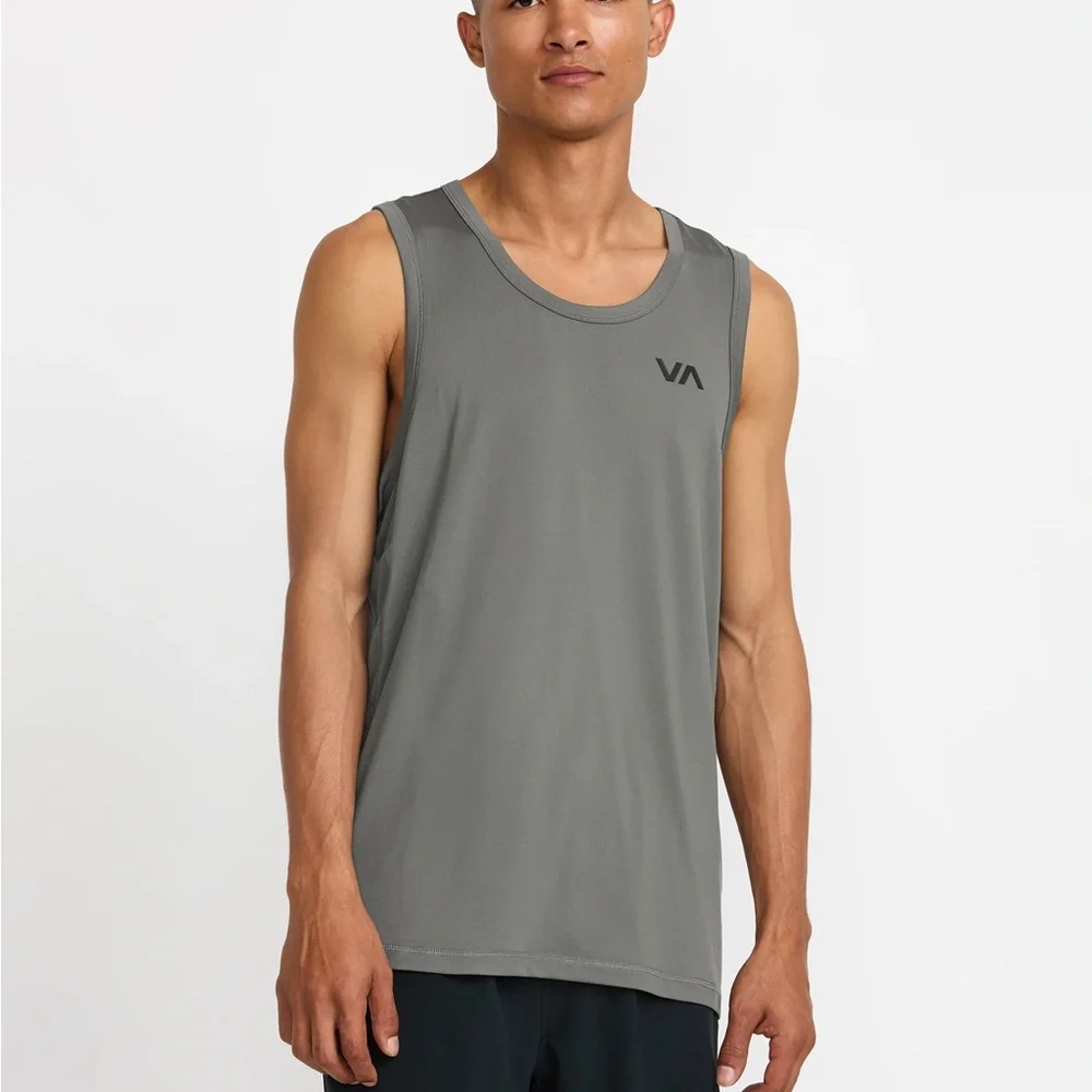 RVCA Men's Sport Vent Tank Top Gray Medium NWT - Picture 4 of 4